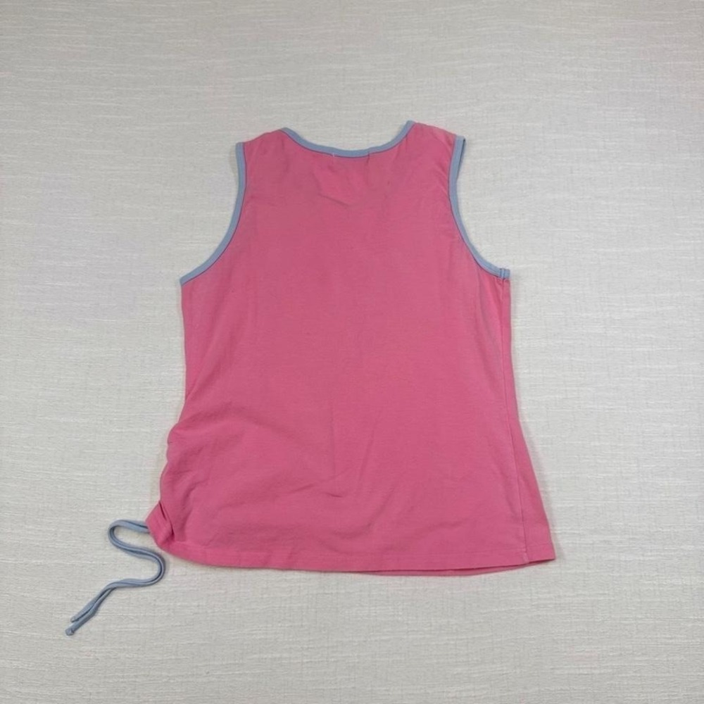 Y2K Betty Boop Cheerleader Tank Pink Ruched McBling Top Womens S sporty workout - Picture 6 of 8